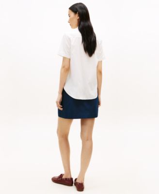 Women's Classic Poplin Solid Short-Sleeve Shirt