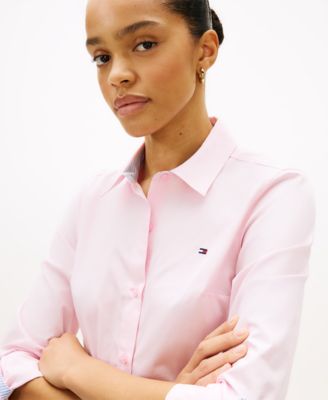 Women's Classic Poplin Roll-Tab Long-Sleeve Shirt