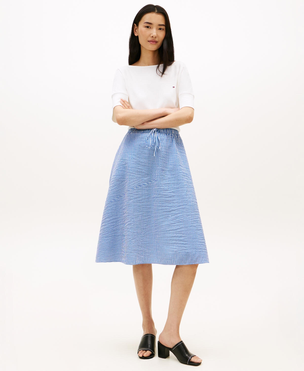 Tommy Hilfiger Women's Gingham Elastic Waist Skirt