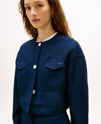 Women's Tailored Crew Neck Cropped Jacket