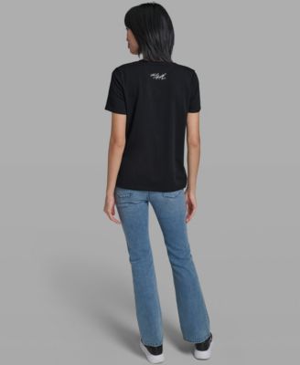 Women's Crew Neck Multi Jeweled Sunglass T-Shirt