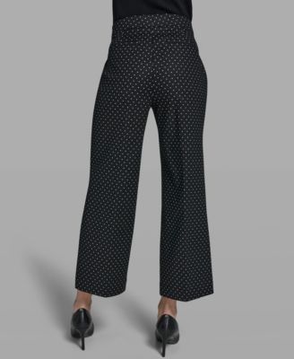 Women's Mid-Rise Polka Dot Bow Pants