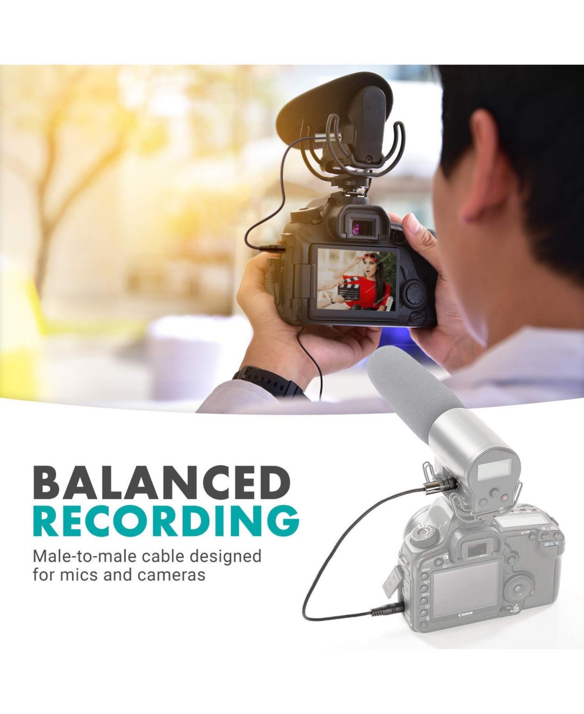 Movo Mv-RC100 3.5mm Male Line-in to Male Microphone Attenuator Cable