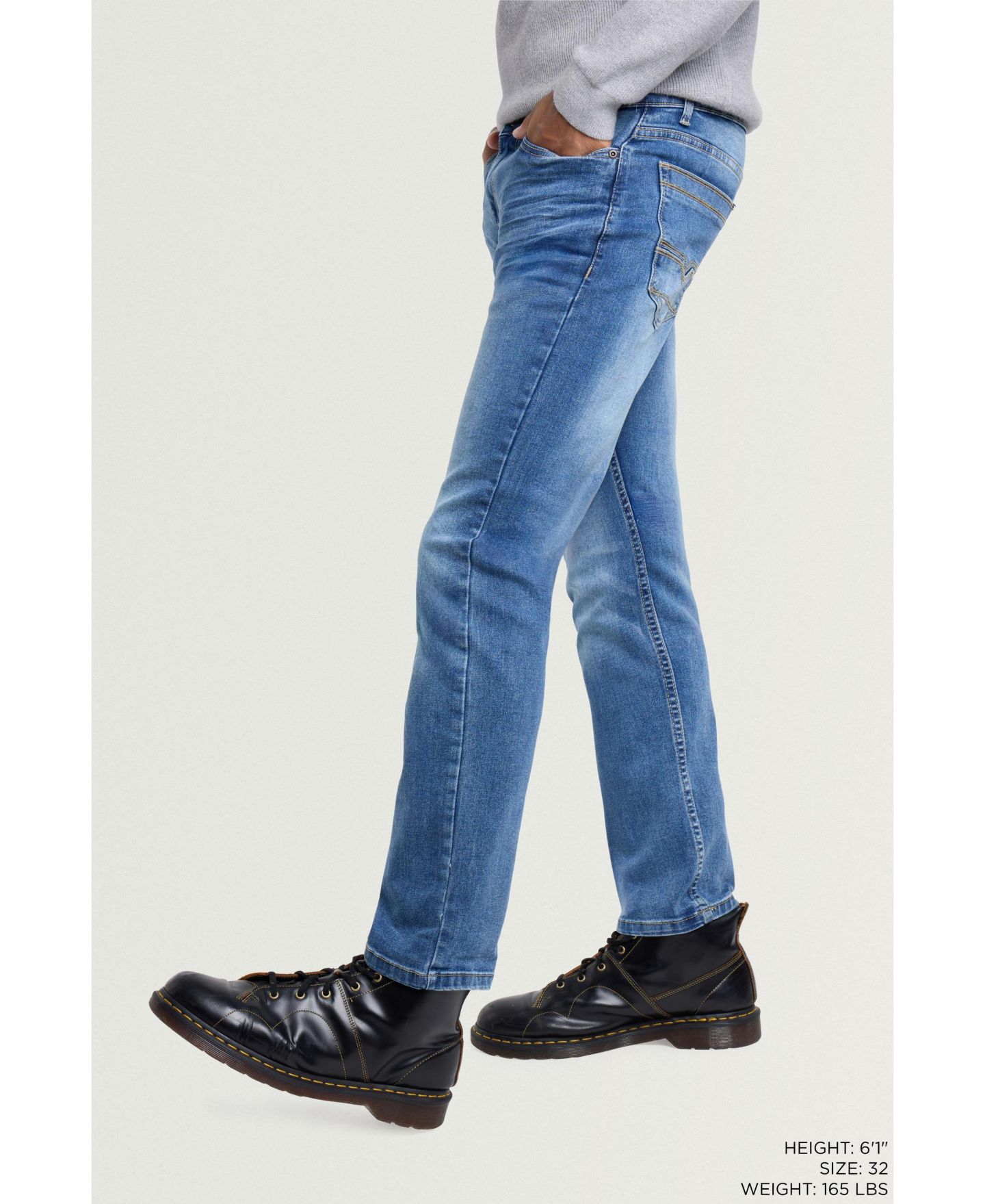 Мужские джинсы CULTURA Pieced Pockets Slim Fit, цвет: Средний синий — фото 6