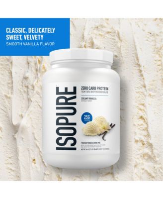 Zero Carb 100% Pure Whey Isolate Protein Powder, Creamy Vanilla, 25g Protein, 15 Servings Tub