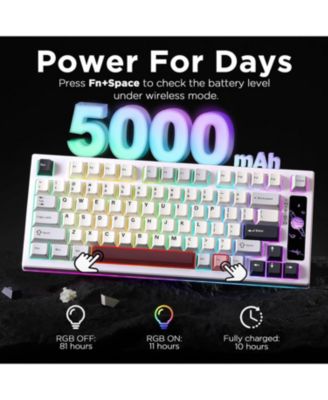 RT80 Rapid Trigger Hall Effect Magnetic Gaming Keyboard, 8K Polling Rate,75% Layout,BT/2.4GHz/Wired,RGB Backlit,Hot Swap,Actuation Wireless