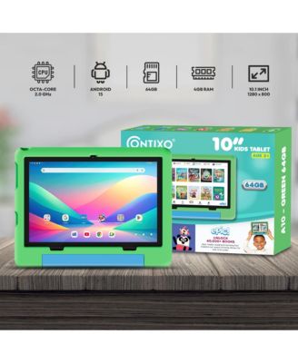 10" A10 Educational Kids Tablet with Epic! and Lingokids 64GB with Parental Controls & Kid-Proof Case