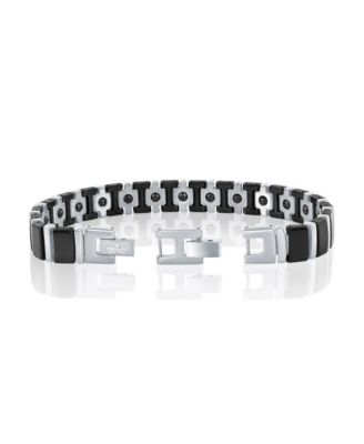 Matte & Polished Magnetic Link Tungsten Bracelet