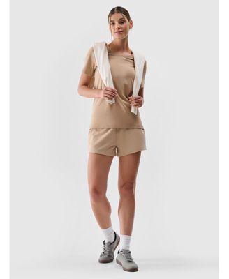 Women's regular plain T-shirt - beige