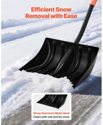 Snow Shovel, 17" Wide Plastic Blade w/ Aluminum Edge, D-Handle, Lightweight Driveway Snow Shovel
