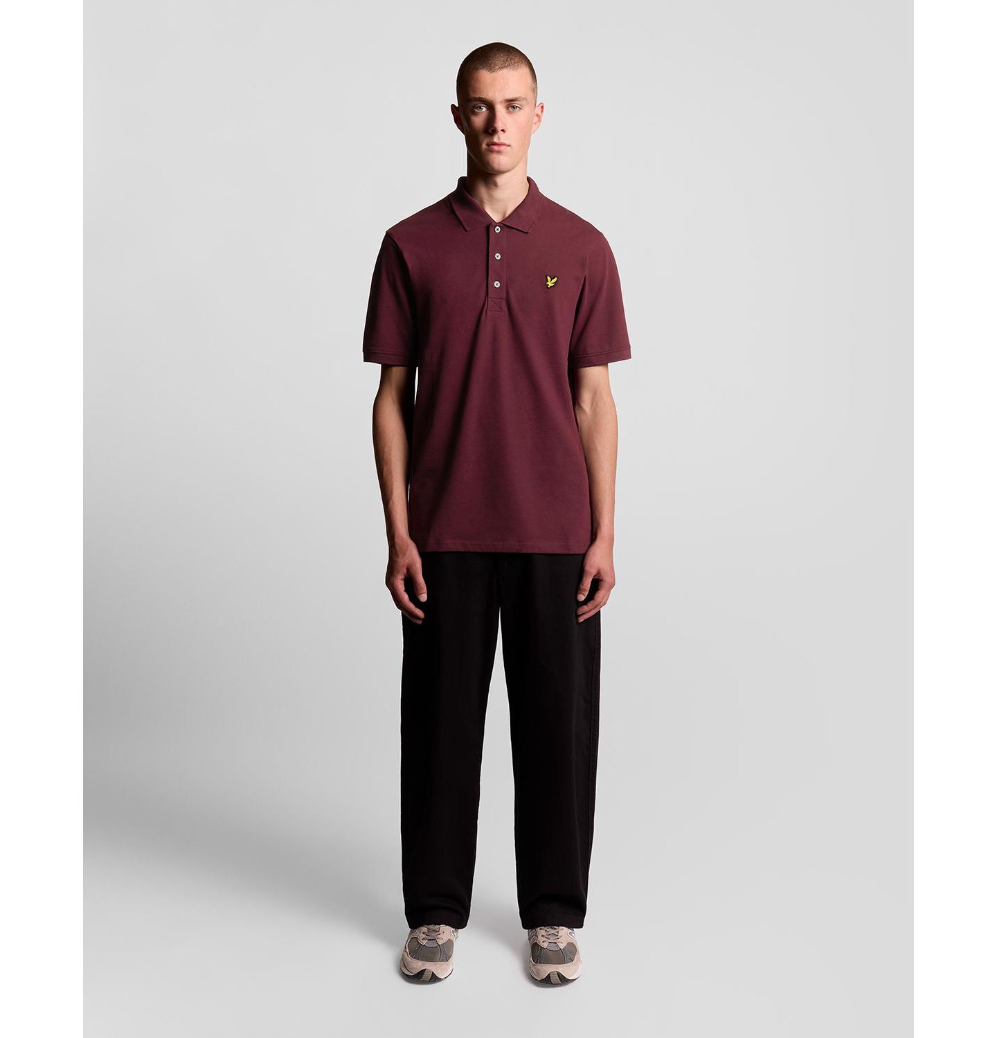 Мужское поло Lyle & Scott Plain Polo, цвет: Бордовый — фото 18
