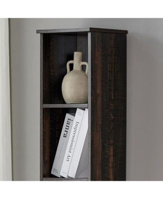 Mora 6-Tier Tall Narrow Slim Bookcase, Antique White