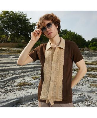 Men's Block-Knit Slim-Fit Shirt