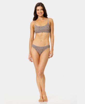 	 Women's  Solid Popcorn Scrunch Texture Scoop Neck Swim Bralette, Macy's Exclusive and Low Rise Bottoms