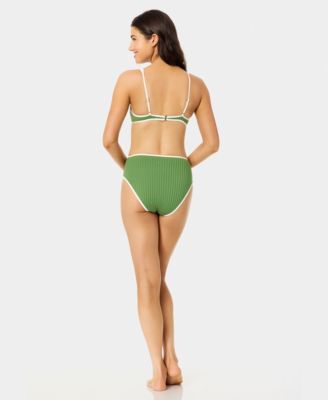 Women's Wide Rib Bound Plunge Underwire Swim Top