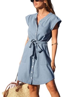 Women's Hard to Get Blue Mini Beach Dress