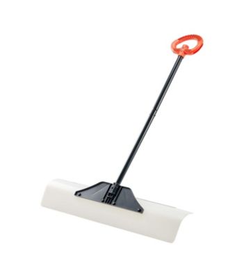 Snow Pusher Shovel, 36", HDPE Blade w/ Metal Edge, Segmented Handle, Ergonomic Grip, Driveway/Garden