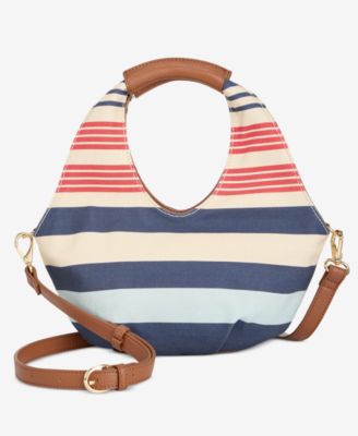 Alyii Stripe Canvas Top Handle Bag