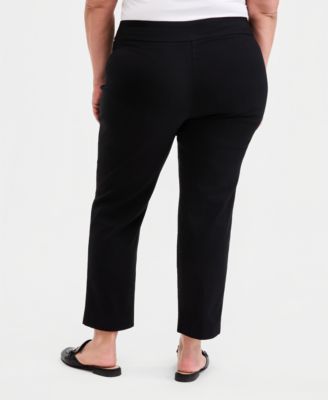 Plus & Petite Plus Size Tummy Control Pull-On Slim-Leg Pants