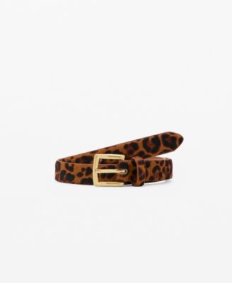 Women's Leopard Fur Leather Belt