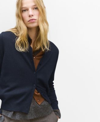 Women's Chunky-Knit Wool-Blend Cardigan Sweater