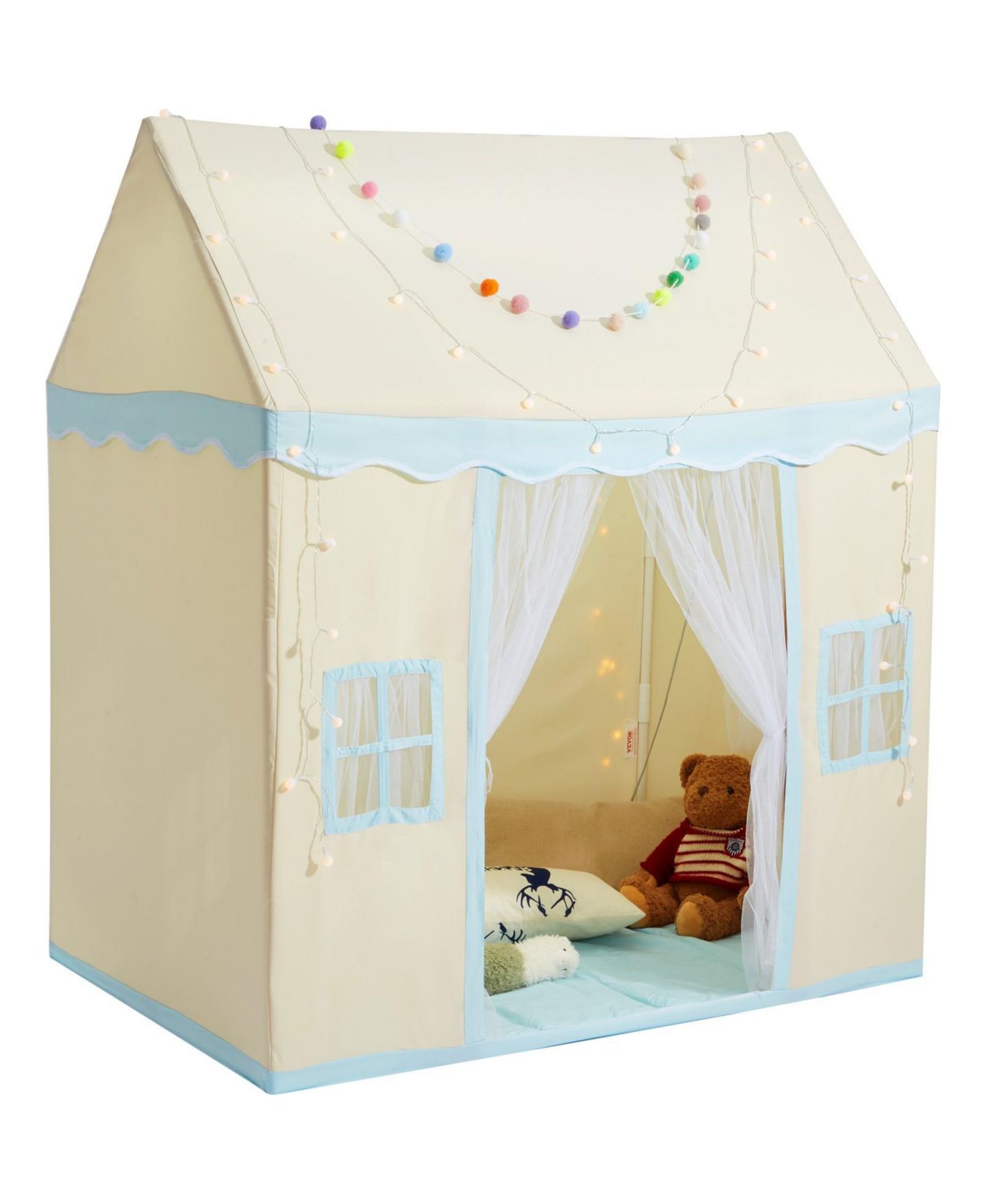 Детские игрушки Mecale Windowed Playhouse Play Tent with Mat and Lamp, 3-Piece Set, Ages 1-5, цвет: Белый — фото 11