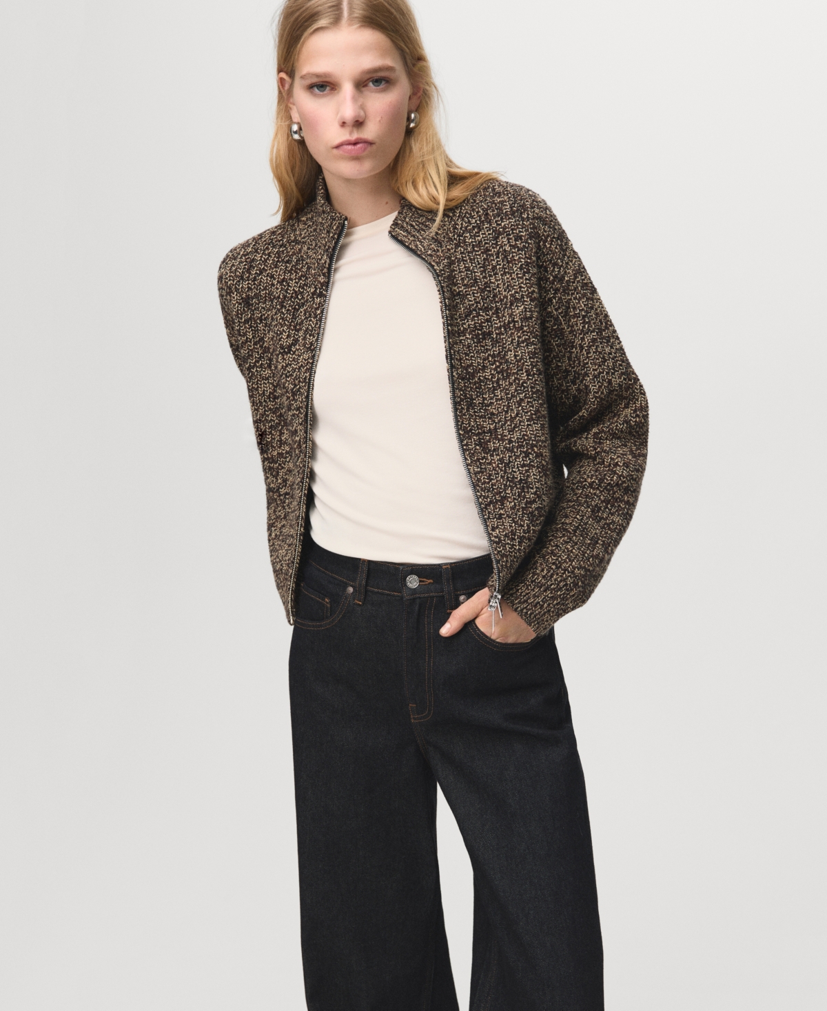 Mango Women's Turned-Up Straight Jeans