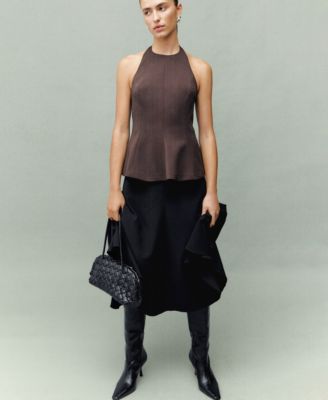 Women's Halter Neck Peplum Top