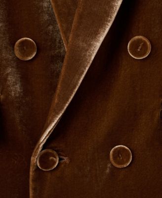 Women's Double-Breasted Velvet Suit Jacket