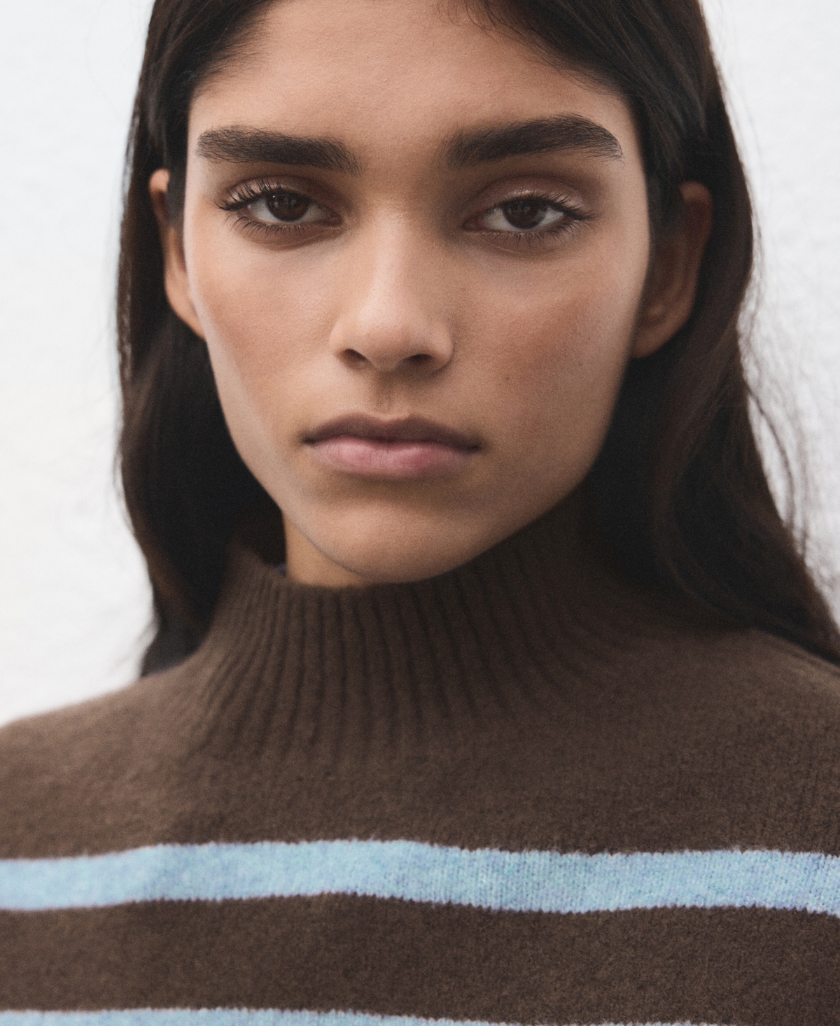 Mango Women's Oversized Striped Turtleneck Sweater