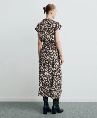 Women's Belt Printed Shirt Dress