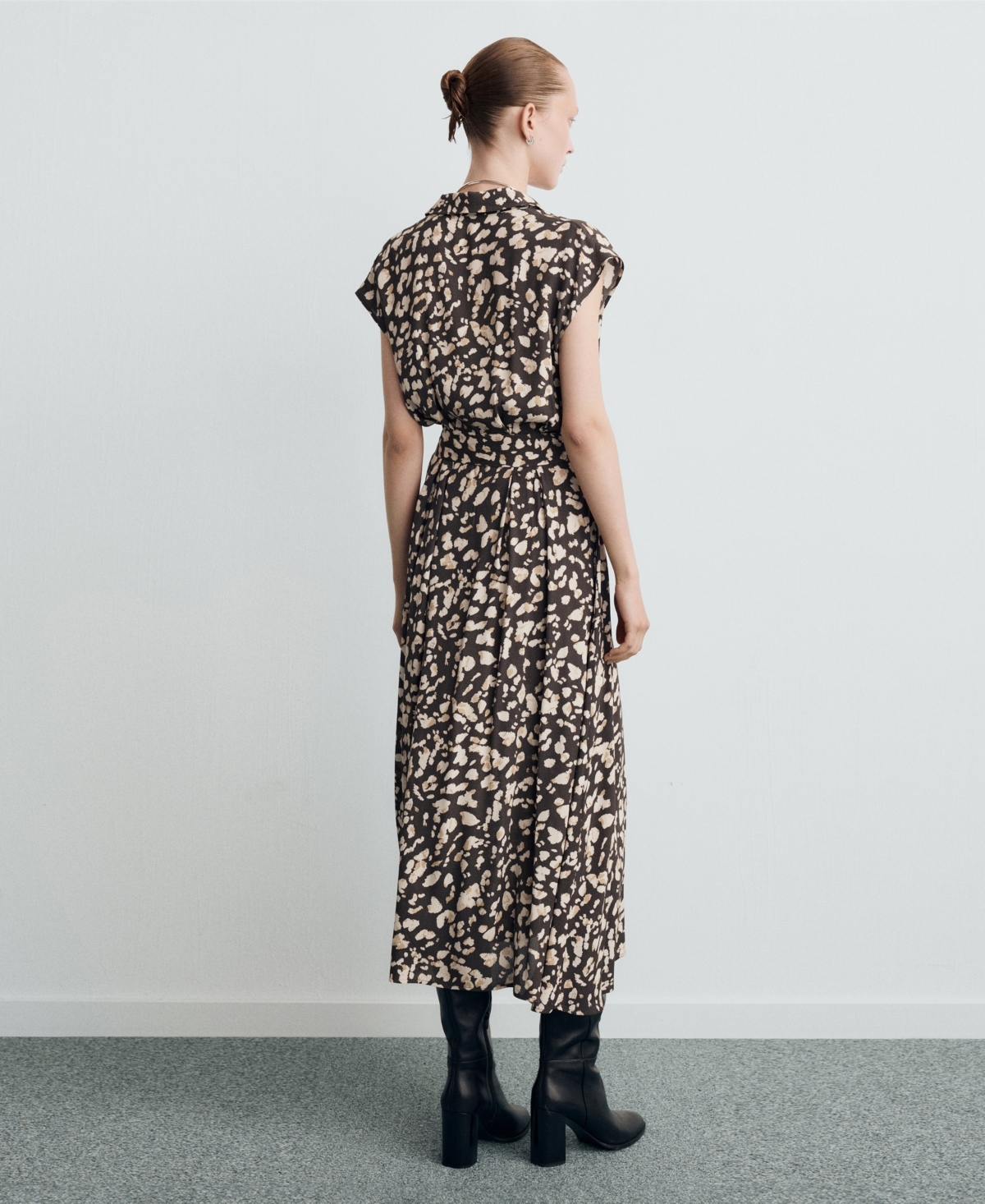 Mango Women's Belt Printed Shirt Dress