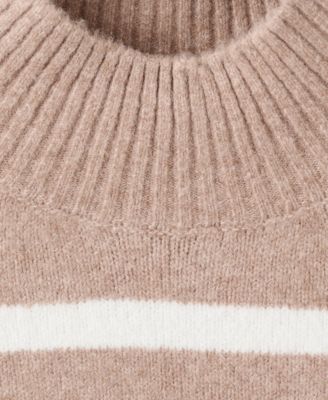 Women's Oversized Striped Turtleneck Sweater