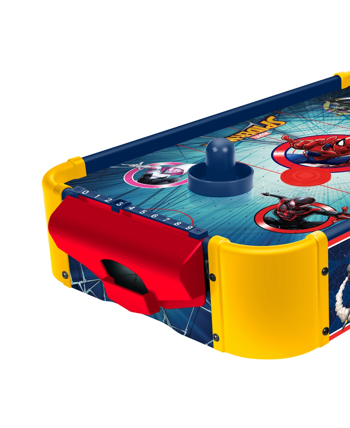 World Tech Toys Marvel Spider-Man Electric Tabletop Air Hockey Wood