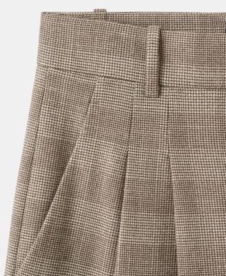 Women's Wide-Leg Check Suit Pants