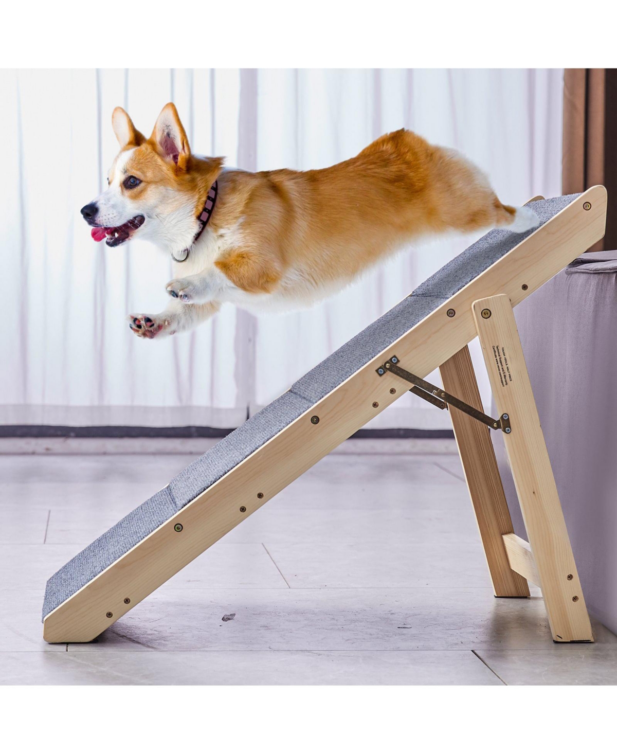 Cozito Convertible 4-Step Wooden Pet Stairs & Ramp, Holds up to 150 lbs.