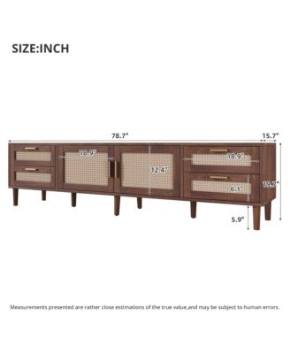 78" Cabinet TV Stand with 4-Drawer and Soft-Close Hinges