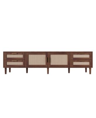 78" Cabinet TV Stand with 4-Drawer and Soft-Close Hinges