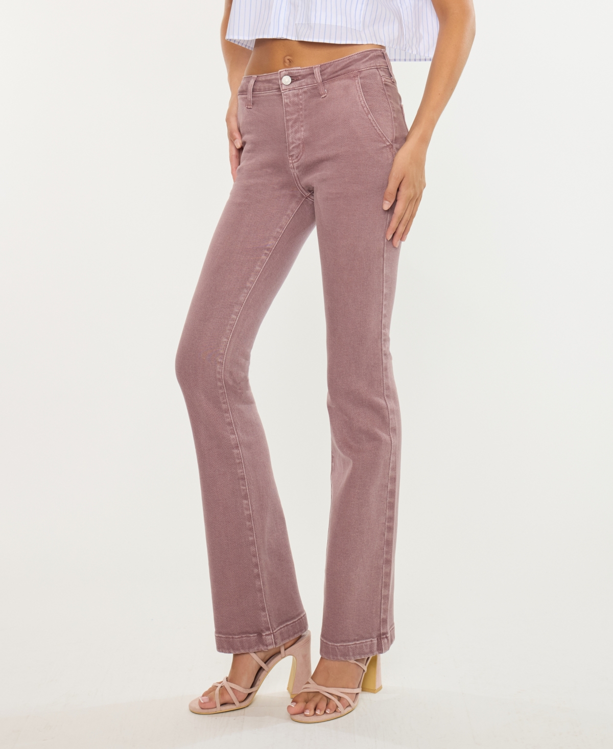 Kancan Women's Mid Rise Trouser Bootcut Jeans