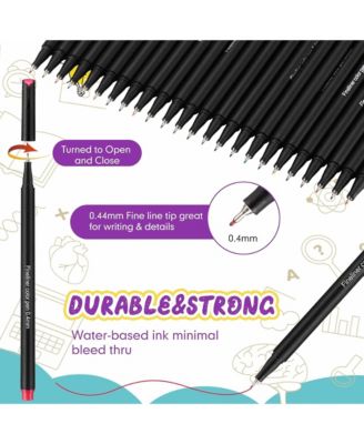 24 Colors Fineliner Color Pens Set, 0.4 mm Fine Tip, Large Capacity for School Office Supplies, Holidays Charity Event and Party Favors