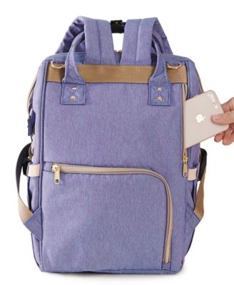 Embroidered Backpack Diaper Bag Large Travel Backpack