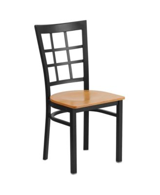 2 Pack Window Back Metal Restaurant Chair