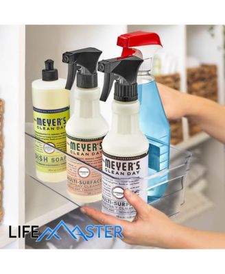 Multi-purpose Refrigerator Bins - 14 pieces Usable and Stackable Design Fridge Bin Organizer with Easy Grip Handles - Clear