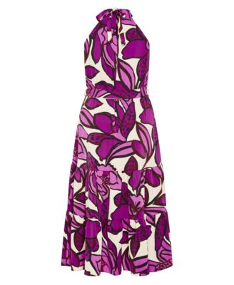 Plus Size Halter Print Maxi Dress
