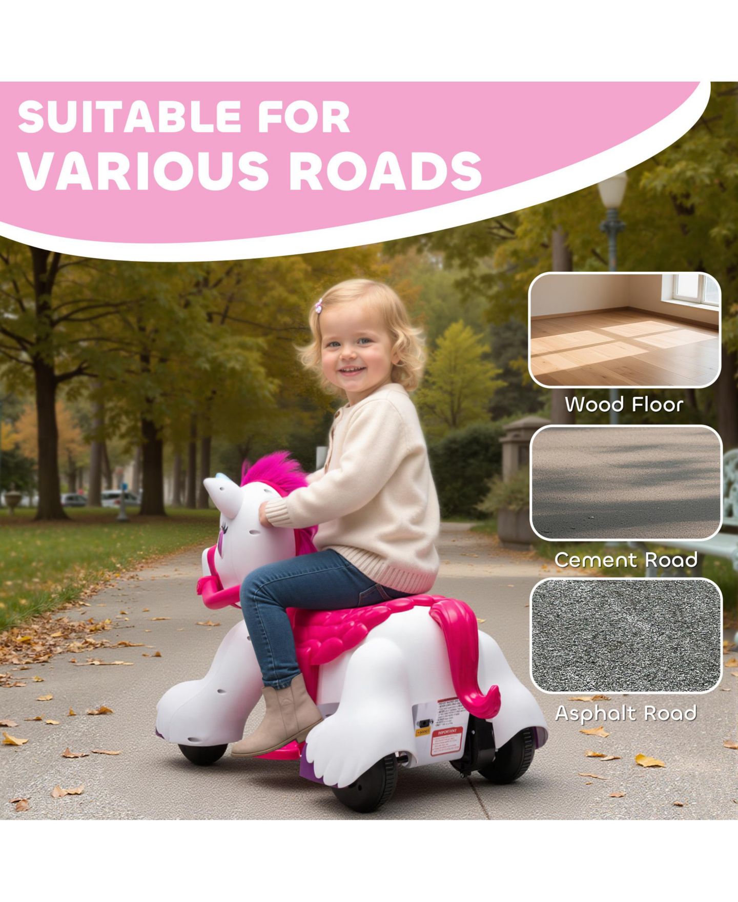 Детская игрушка Qaba 12V Ride on Horse, Ride on Toy with Carrot Toy, Comb, Animal Sounds, цвет: Белый — фото 7
