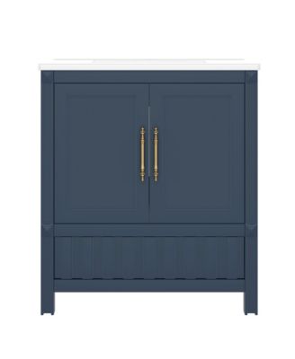 30 in. Bathroom Vanity with Sink, Multi-functional Bathroom Cabinet with Doors, Storage Shelves and Drawers