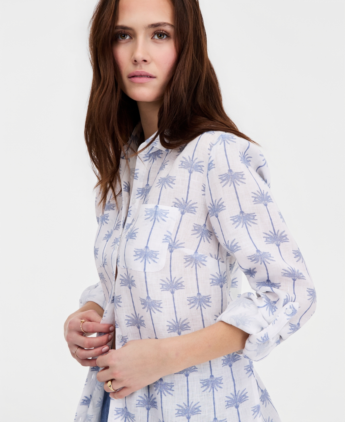 Charter Club Petite Collared Neck Long-Sleeve Shirt, Macy's Exclusive