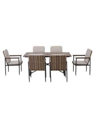 Mondawe 7-piece Outdoor Patio Dining Set include 6 Aluminum Armchairs