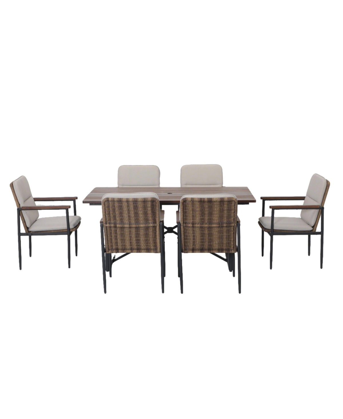 Mondawe 7-piece Outdoor Patio Dining Set include 6 Aluminum Armchairs