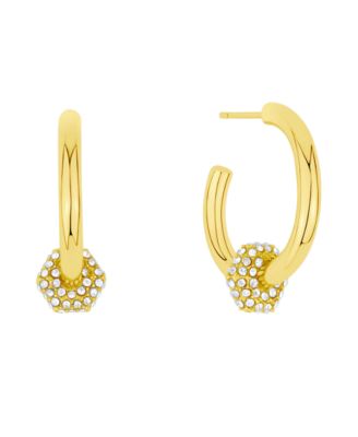 Crystal Post C Hoop Earrings